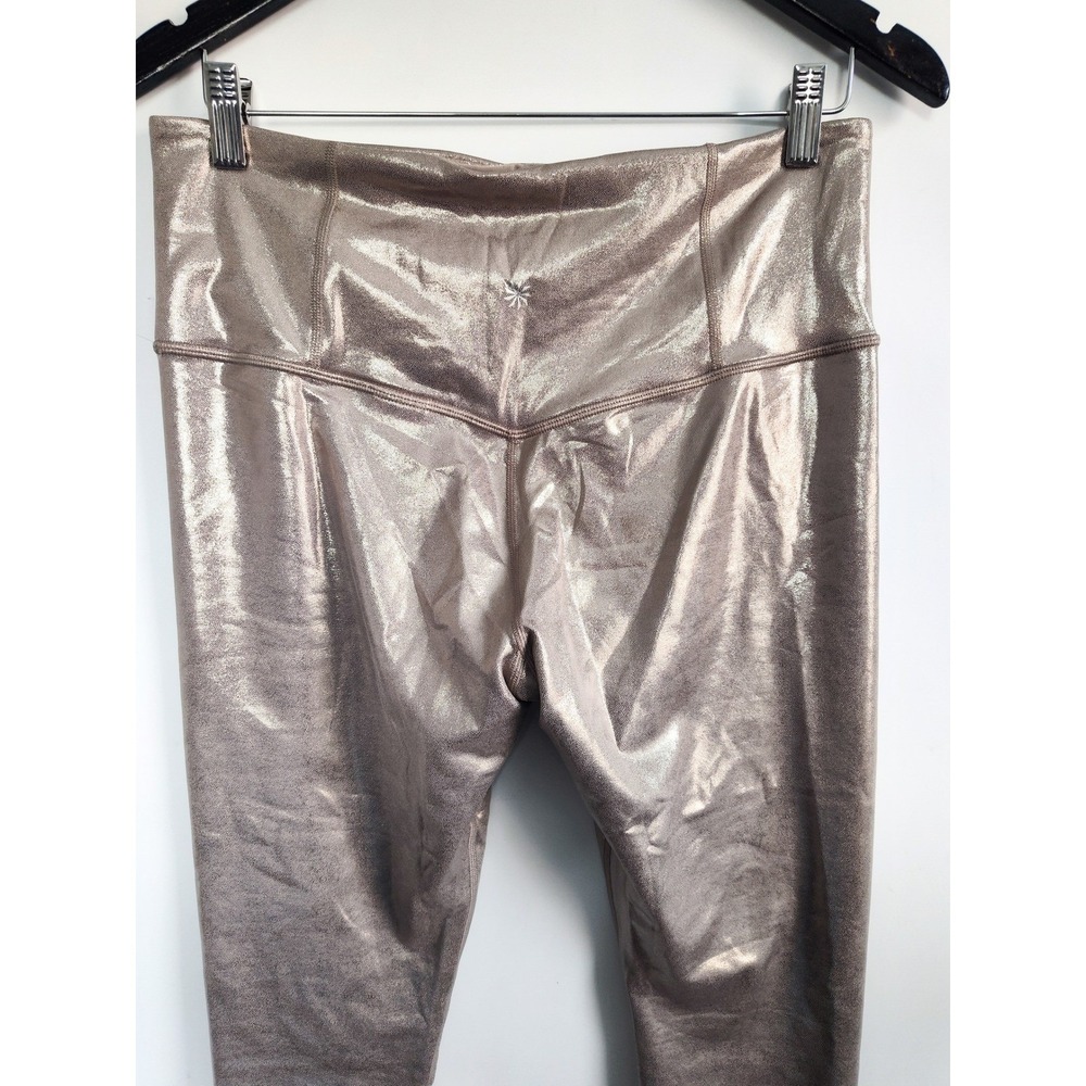 New Athleta Elation Shine Tight Leggings XL Gold Metallic Ultra High Rise NWT - Picture 6 of 10